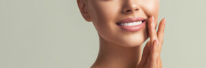 Healthy teeth smile woman beauty face natural make up